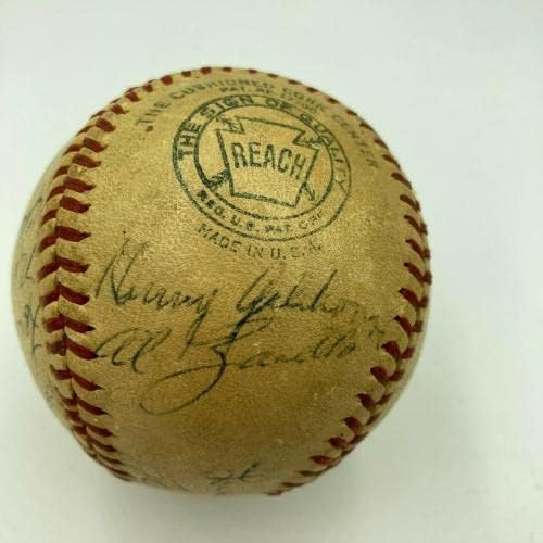 1945 Екипът на Сейнт Луис Кафяви Подписа Официален договор с Американската Лига бейзбол Харридж - Бейзболни топки с Автографи