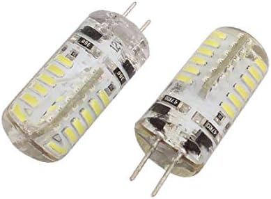 X-DREE 2 елемента DC 12V 3W G4 3014SMD Led царевичен лампа 48-Led силиконова лампа Неутрален цвят бял (2 Капачки DC 12V