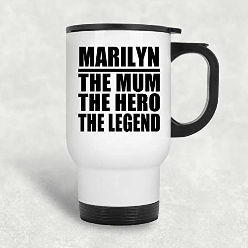 Дизайн: Мама Мерилин, Герой, Легенда, Бяла Пътна Чаша, 14 грама, на Изолиран Чаша от Неръждаема Стомана, Подаръци за
