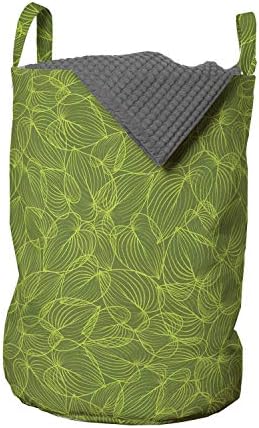 Чанта за дрехи Ambesonne Philodendron, Китка Големите Листа, Контур Рисунки, Екзотични Джунгли, Естествени Цветове, Кошница