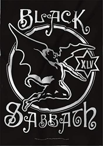 надписи-уникален Текстилен Плакат /Знаме на 45-годишнината на Black Sabbath с размери 1100 x 750 мм (в час)