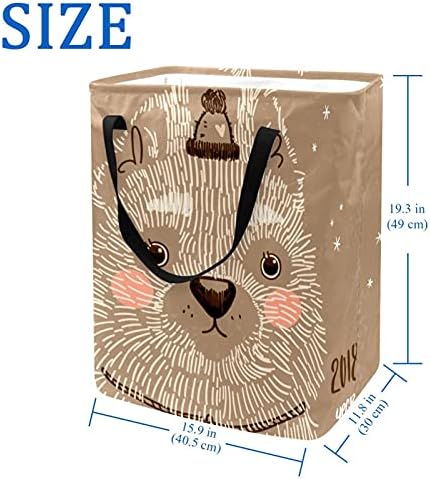 Срамежлив Мечка кош За Бельо Голяма Тъканно Чанта-Органайзер Кошница Сгъваема Кошница за Дрехи с Дръжки
