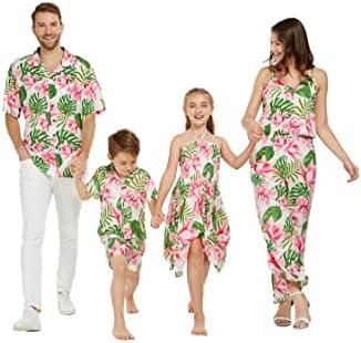 Подходяща Семейна Хавайски облекло Luau за Мъже и Жени За Момичета и Момчета в цветове на Лотос и Орхидея