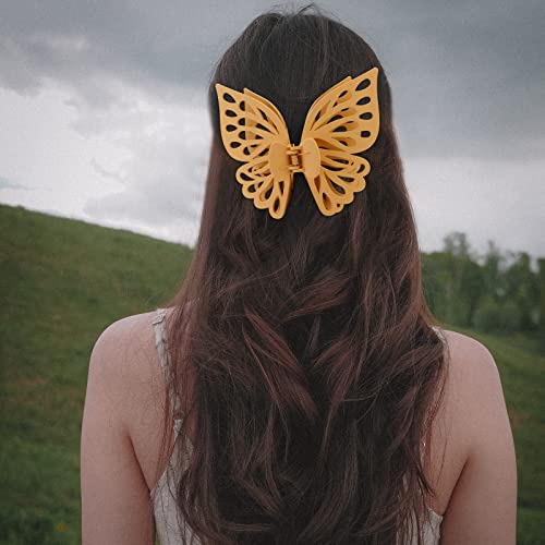 Съдържание на ПАКЕТА 2 бр. големи щипки за коса с пеперуди за жени, големи щипки за коса-нокти за тънки гъста коса, красиви