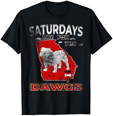Тениска с ретро дизайн Saturdays Are For The Dawgs The Bulldog State