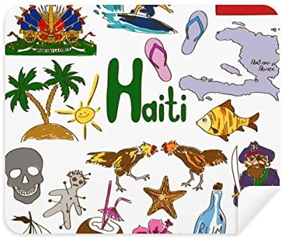 Хаити Пейзаж Животни Националния Флаг Плат За Почистване на Екрана за Пречистване на 2 елемента Замшевой Тъкан