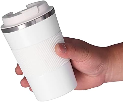 Fdit Вакуумно 304 термос от неръждаема стомана за спортен автомобил на открито удобна кафеена чаша Преносима Вакуумно Кафеена чаша за кола на открито 380 мл (1 #) Комплек?