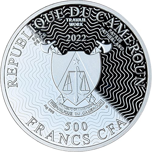 2022 DE Модерна Възпоменателна Сребърна монета PowerCoin Цвете на Живота 500 Cfa Франка Камерун 2022 Proof