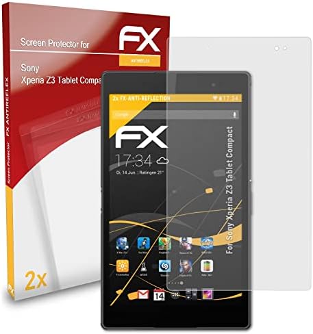 Защитно фолио atFoliX, съвместима с защитно фолио за един компактен таблет Sony Xperia Z3, Антибликовая и амортизирующая защитно фолио FX (2X)