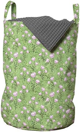 Чанта за дрехи Ambesonne с Цветя модел, Пастелни Усукани Цветни Клони, Букети от Цъфтящи Дървета, Сватбен Мотив, Кошница