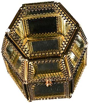 QTT Кутии За Бижута Стъклен Златен Органайзер За Бижута В Скандинавски Стил Ретро Пръстен, Обеци, Колие Кутия За Съхранение