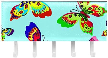 На стената Лепкава Куки Самозалепващи Куки за Баня, Кухня и Домашен Офис Жилищни Куки Цветна Пеперуда