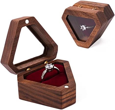 Кутия за пръстените Yhwocd за сделки ръце и сърце, кутия за годежни пръстени и кутия пръстени за сватбената церемония,