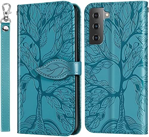 Чанта-портфейл ROPIGO за Samsung Galaxy S23 5G от изкуствена кожа премиум-клас с отпечатан под формата на дърво [Стойка]