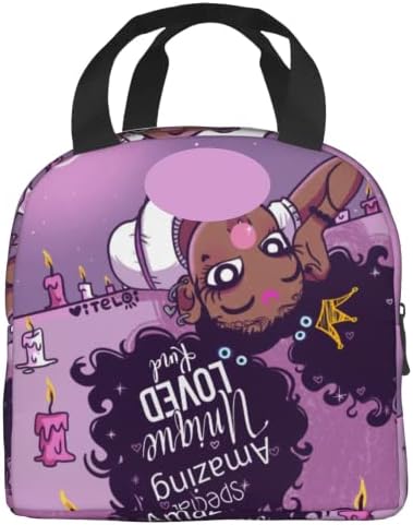 Tinysky Африканска Момиче Множество Чанта за Обяд Преносим Обяд-Изолиран Бокс за Жени Студентски Юношеството Училище