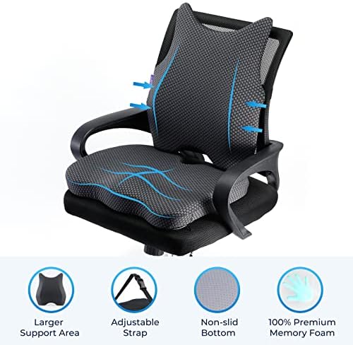 Възглавница за седалка с лумбална опора: Възглавница на облегалката на стола от пяна с памет ефект за офис столове, автомобилни