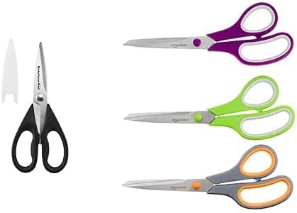 Универсални ножици KitchenAid с защитен калъф, Един размер, Черен и Basics, Универсални, с удобна дръжка, с PVD покритие,