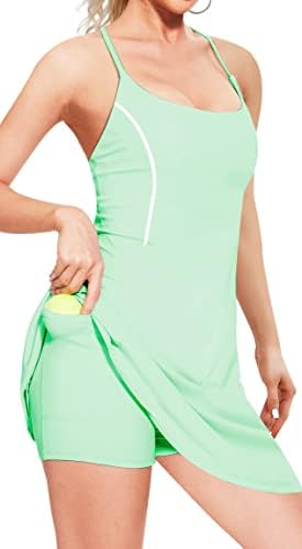 Тенис рокли за жени, теннисное рокля с вградени къси панталони и бюстгальтером, рокли за голф, тенис кортове рокля, спортно