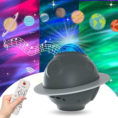 【Нова версия】 Звезден проектор е Проектор Galaxy Light, проектор 6 in1 Space Куче с 21 цветен режим, говорител Bluetooth,