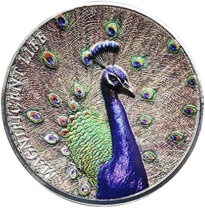 От Паун Монета Възпоменателна Монета Паун Дисплей Богата Цветна Монета Криптовалюта Реплика Любителски Артикули За Декорация