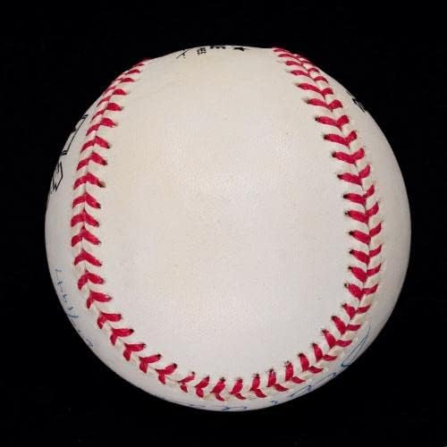Ханк Аарон Подписа Играта на топка с логото на 50-годишнината на Джаки Робинсън LE 670/1947 JSA - Бейзболни топки с