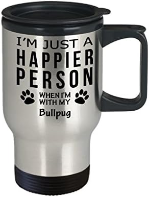 Кафеена Чаша За Любителите на кучета В Пътуване - Щастлив Човек С Бульпагом - Подаръци За спасението на Собствениците