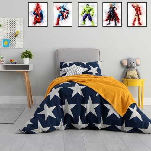 Акварелни плакати с супергероями Отмъстителите, Интериор на стаята Супергерои за момчета, Стенно изкуство Супергерои,