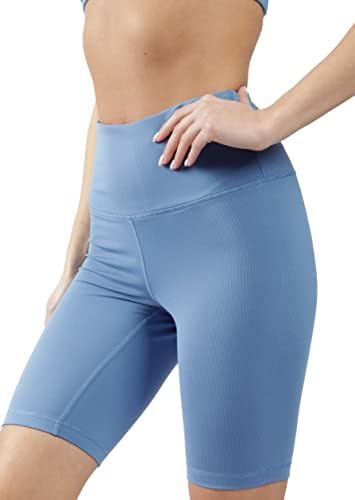 Къси панталони за Йога, Power Flex с висока Талия 90 градуса От Reflex - Байкерские Шорти с Контрол на корема за Жени