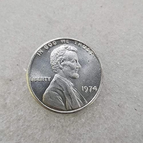 Старинни Занаяти Америка 1974 1 Монета Линкълн Сребърен Долар Колекция Сребърни Кръгли монети