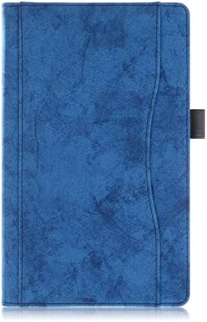 Калъф за таблет КОМПЮТРИ, чанта от телешка кожа, Хоризонтален Флип Кожен калъф за Galaxy Tab A 10.1 (2019) T510/T515, с притежател на (тъмно синьо), Задната част на кутията (цвят: тъм