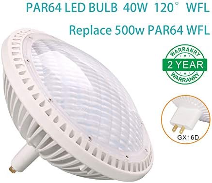 BAOMING PAR64 WFL Led Лампа 40 W Замества Традиционната 500 W PAR64 с регулируема яркост 120° Топло Бяло 2700 ~ 3000