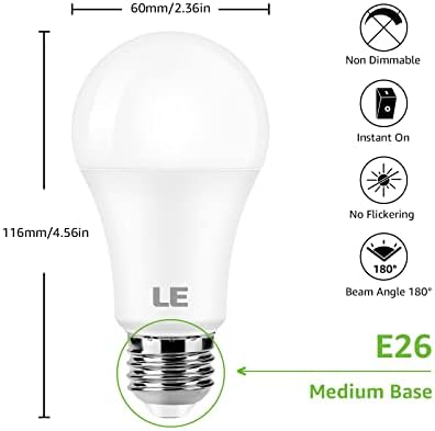 Комплект LE lepro丨 - Led лампа дневна светлина 4000K бял цвят и led Edison 4000K чисто бели на цвят (във всяка опаковка