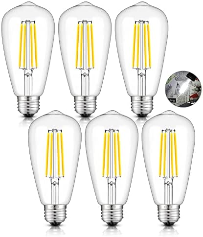 CRLight 6 W Led крушка на Едисон 5000 До Дневна светлина Бяла Светлина, 70 W Еквивалент на 700 Лумена С регулируема яркост
