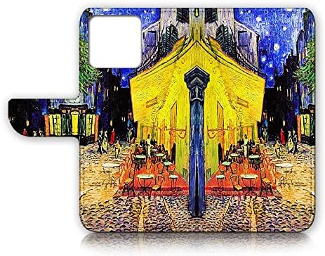 AJOURTEK за iPhone 13 Pro Max, калъф с панти капак в стила на портфейла с артистичен дизайн, картина на Винсент Ван Гог, пълна защита на тялото AD004 (#24894 кафе Тераса през нощта, 13:00
