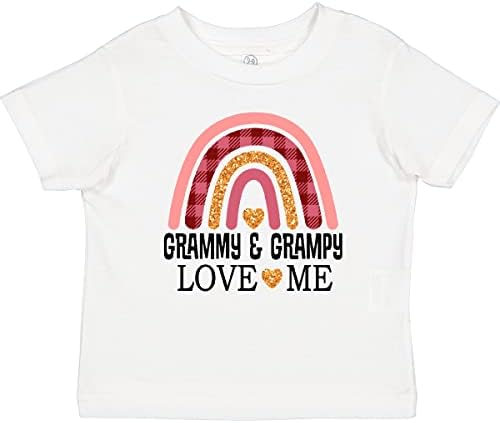 Тениска inktastic Грами and Grampy Love Me Grandchild Rainbow Бебе с надпис Грами и Дядо Ме Обичат, Внук