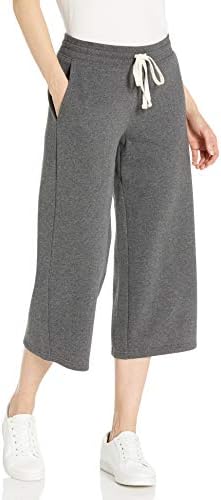 Дамски Съкратен спортни панталони Essentials от френски бадем хавлиени руно с широки штанинами