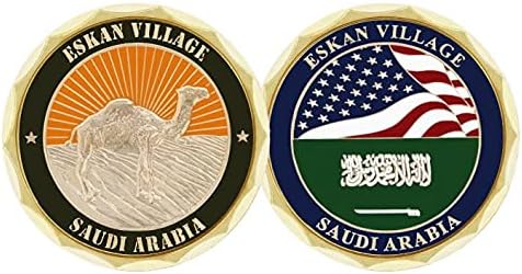 Военна монета село Эскан Съединените Щати Камила и Знамена на Саудитска Арабия Вызовная Монета