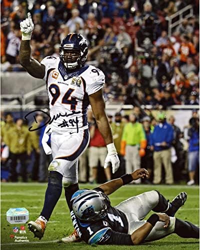 Снимка Демаркуса Уэра Denver Broncos с автограф 8 x 10 за супер купата 50 шампиони - Снимки NFL с автограф