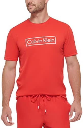Calvin Klein Мъжки Лека Бързосъхнеща Дрехи с Къс ръкав 40 + Защита UPF
