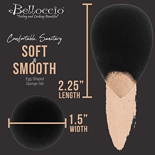 1 Козметични подходящи за грим Belloccio Beauty - Пасатор с формата на яйце за нанасяне на тонални средства, консилеров,