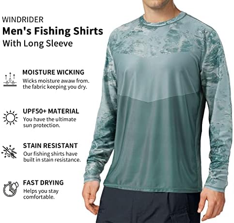 Мъжка риза за Риболов StunShow с дълъг Ръкав, Слънчеви Тениски UPF 50 +, Абсорбиращи Влагата