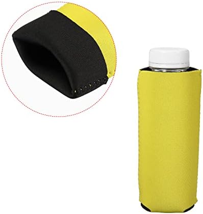 Ръкави-охладители за консерви MECCANIXITY, Изолирани Сгъваеми Неопренови Капачки за тънки кутии-бутилки с капацитет от 12 унции, Жълта опаковка от 8 броя