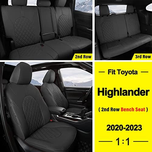 Калъфи за автомобилни седалки GIANT PANDA, изработени по поръчка, подходящи за Toyota Highlander L/LE/XLE/Limited/Hybrid