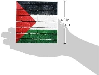 3dRose CST_156963_3 Национален флаг на Палестина, рисувани в Тухлена стена Поставка за палестинската керамични плочки