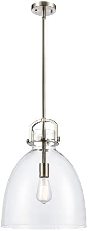 Иновативен лампа 412-1S-BK-14CL Newton - 14One Light Mini с матово черно покритие и прозрачен купольным стъкло