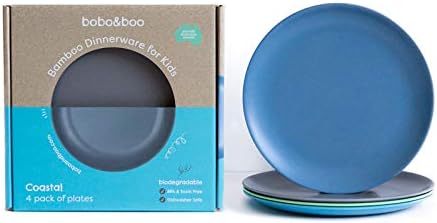 Бамбукови в чиниите на децата Bobo & Boo (7,8 инча), комплект от 4 чисти чинии за деца :: Нетоксичная детски прибори