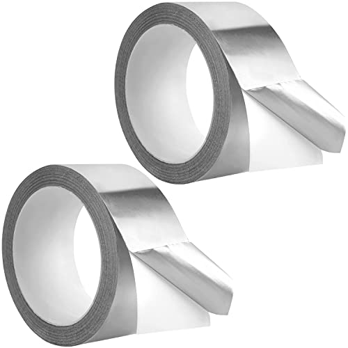 2 БР. Сребриста Алуминиева лента за тръби, Изолационни ленти, Фолио лента премиум-клас (2 x 65 фута, 3,9 mils) със самозалепваща