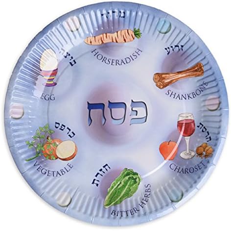 Хартиени чинии за Великден, 12 Хартиени чинии за Седера, чинии за Песаха за деца.