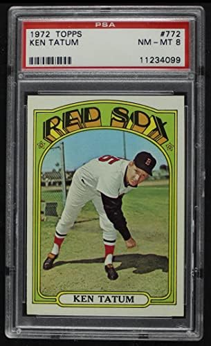 1972 Topps 772 Кен Тейтъм Бостън Ред Сокс (бейзболна картичка) PSA PSA 8.00 Ред Сокс