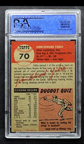 1953 Topps 70 Ед н д-Сейнт Луис Кардиналс (Бейзболна картичка) PSA PSA 6.00 Кардиналс